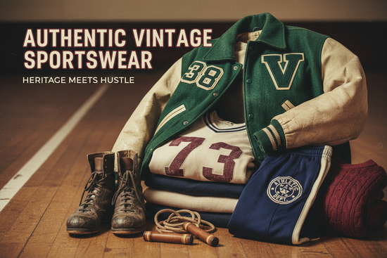 Generate a strong banner with a clear identity for Authentic vintage sportwears,